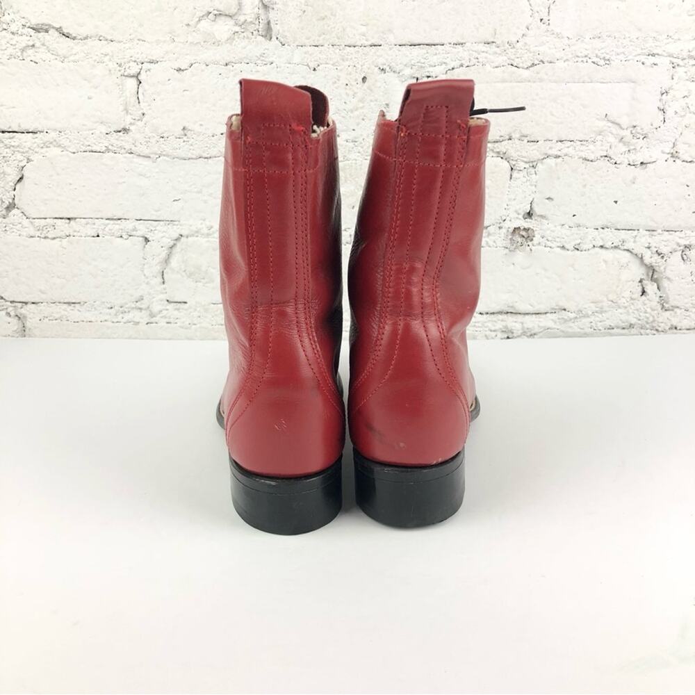 Laredo Red Fringe Leather Kiltie Boots - Picture 5 of 11